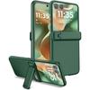 Case for Motorola Razr 70 Ultra / 60 Ultra, PC Case, with Glass and Stand, Green