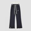 Womens Embroidered Cropped Flare Joggers With Drawstring Waist Cotton Blend High-Waisted Casual Pants Fall