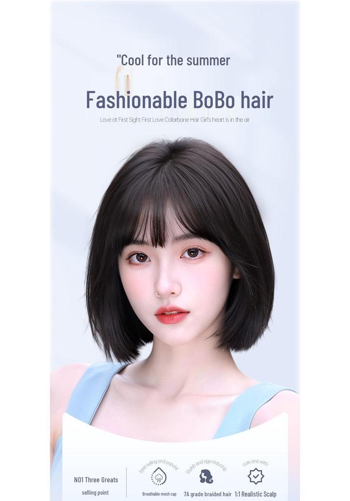 Lightweight Breathable Seamless Short Wave Bob Wig for Women