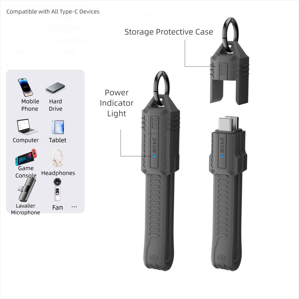 8K 60HZ USB-C Data Line 80Gbps Charging Cord High Speed USB4 Type-C Cable  Data Transfer