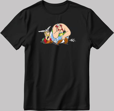 Asterix and Obelix, Characters  Short Sleeve White-Black Men's / Women L339