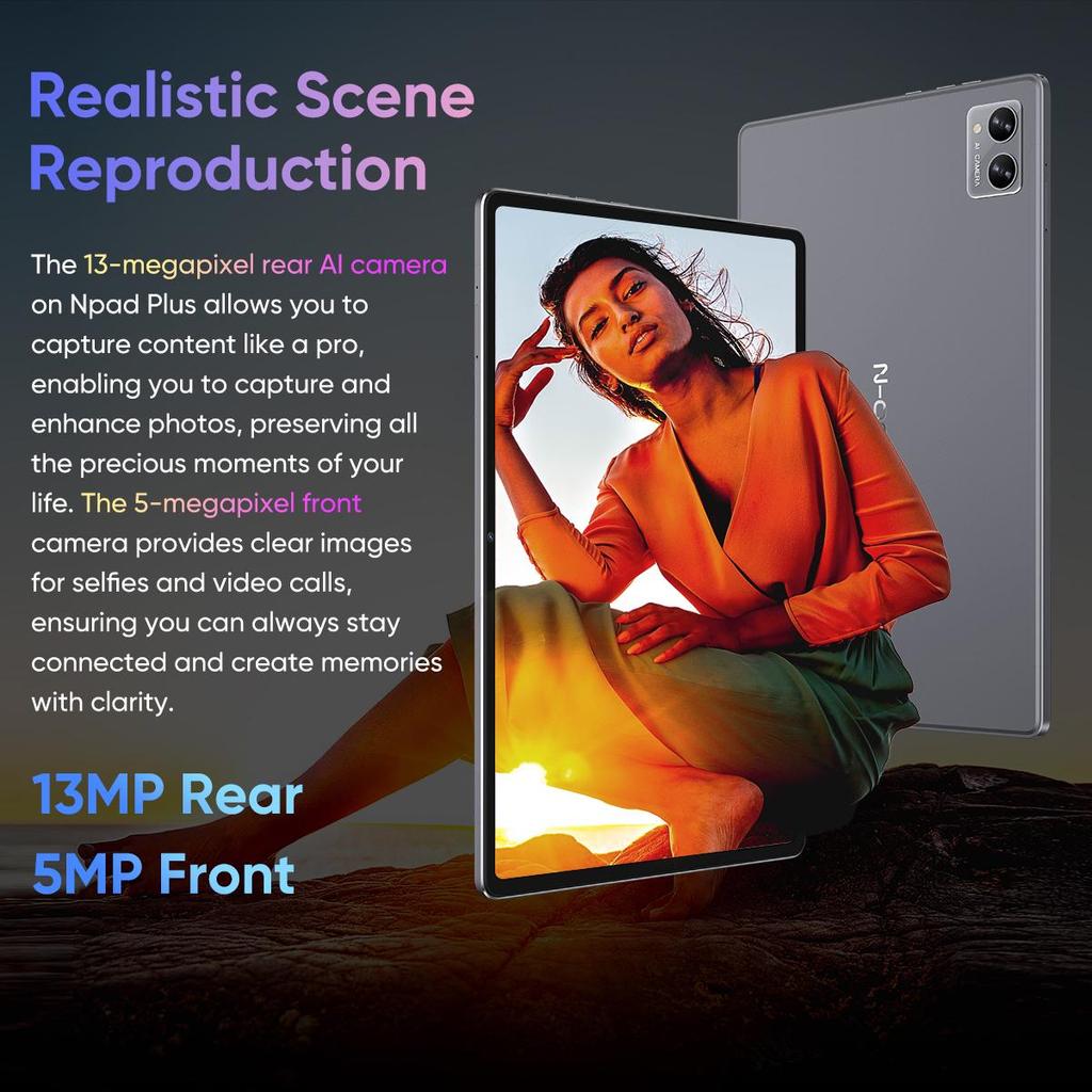 N-one Tablet 10.36 Inch Android 12 Tablet Computer, 128GB MediaTek MTK8183 Octa Core 2000*1200 FHD NPad Plus
