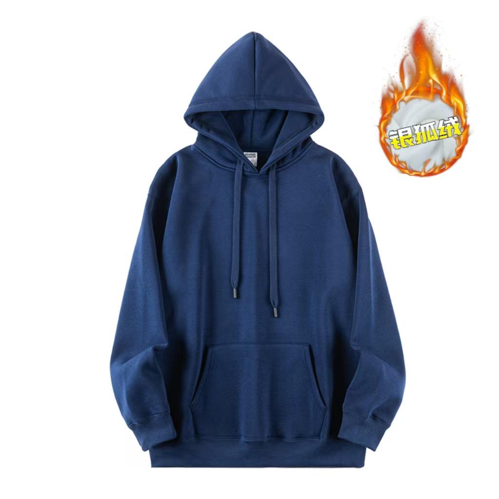 Unisex Retro Japanese Earth-Tone Fleece-Lined Heavyweight Hoodie