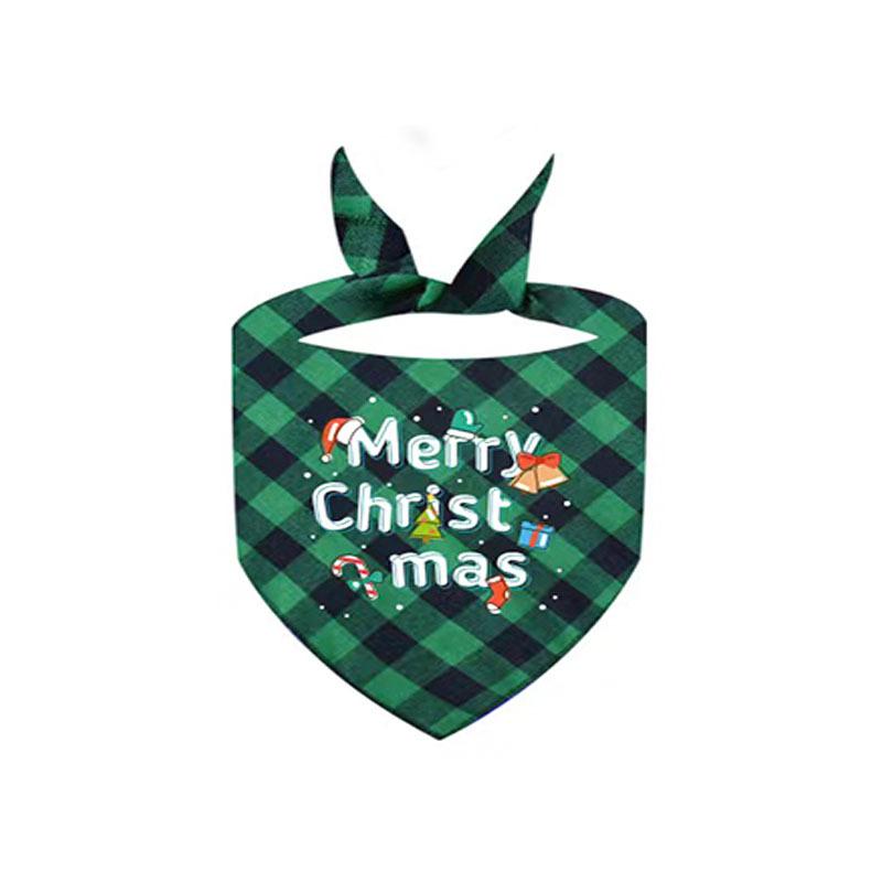 New Christmas Pet Triangle Towel European and American Polyester Dog Scarf Saliva Towel Cat Scarf Bib Supplies