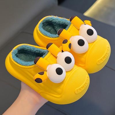 Pantofole in cotone per bambini, invernali, da interno, con fondo in peluche