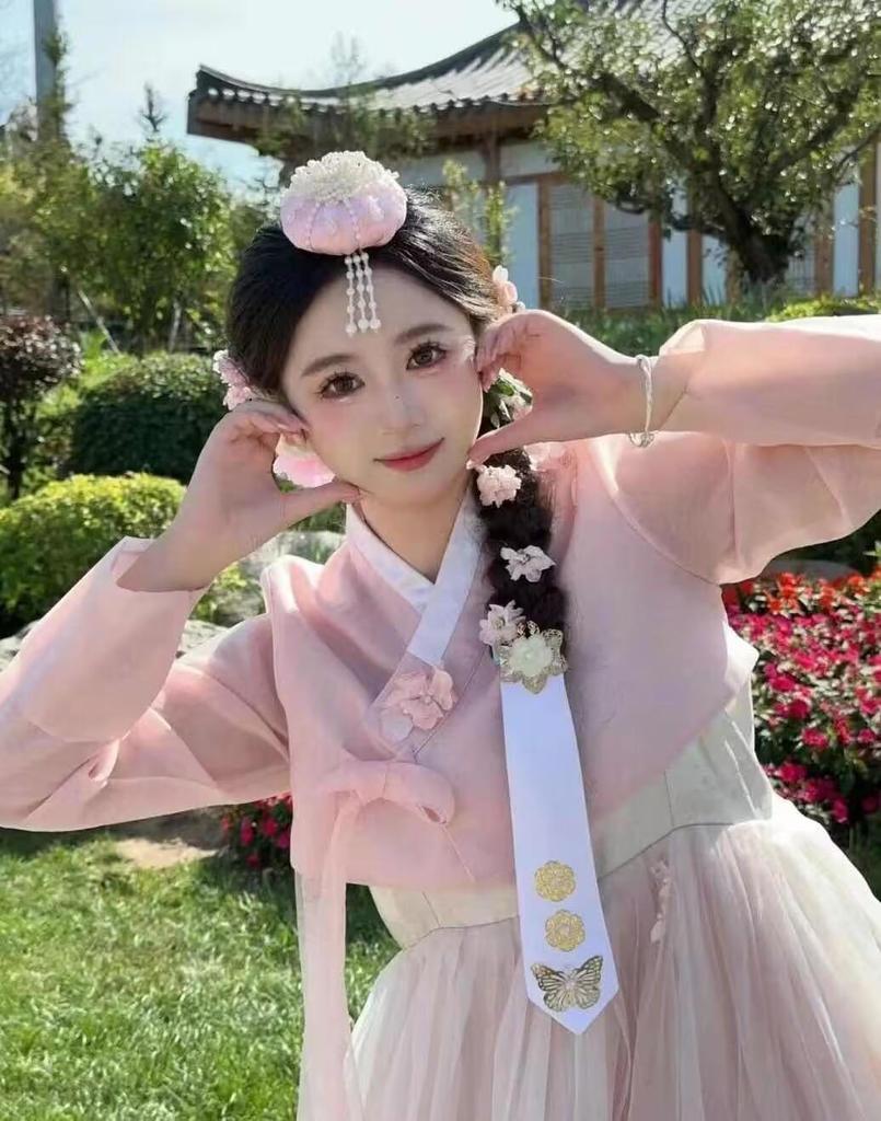 Korean Gold Stamping Hairband - Traditional Ethnic Hair Accessory for Women, Perfect for Festivals and Hanbok Styling