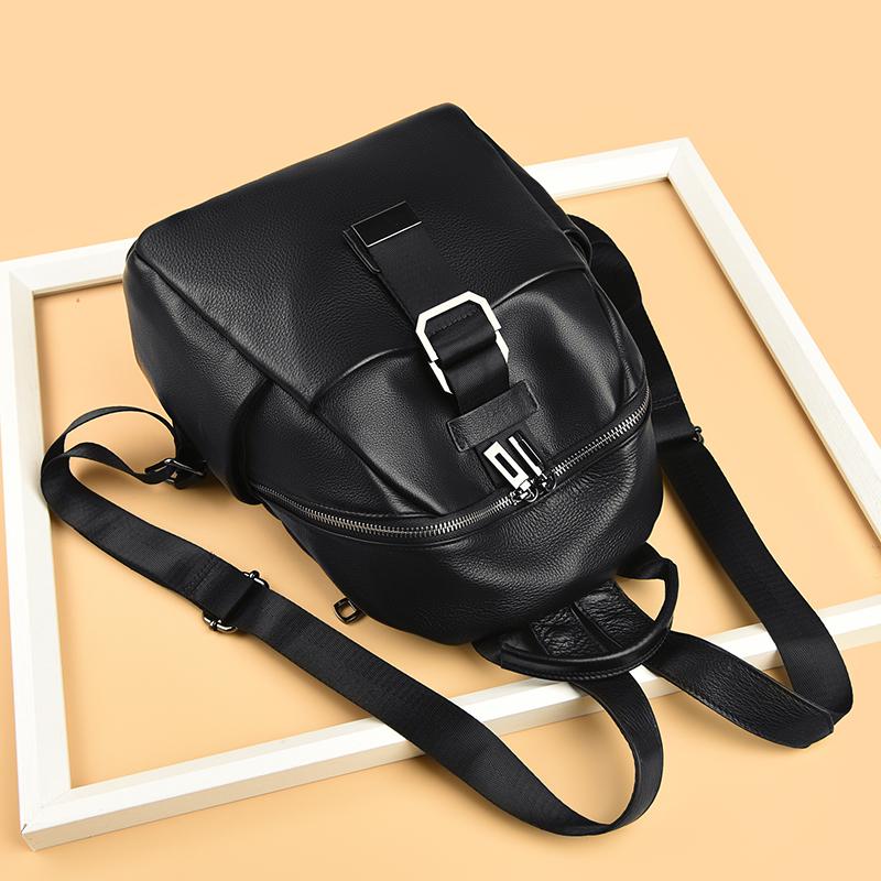 100% Genuine Leather Women Backpack Top Quality Cowhide Casual Travel Bag Large Capacity Bagpack School Bag Ladies Shoulder Bag