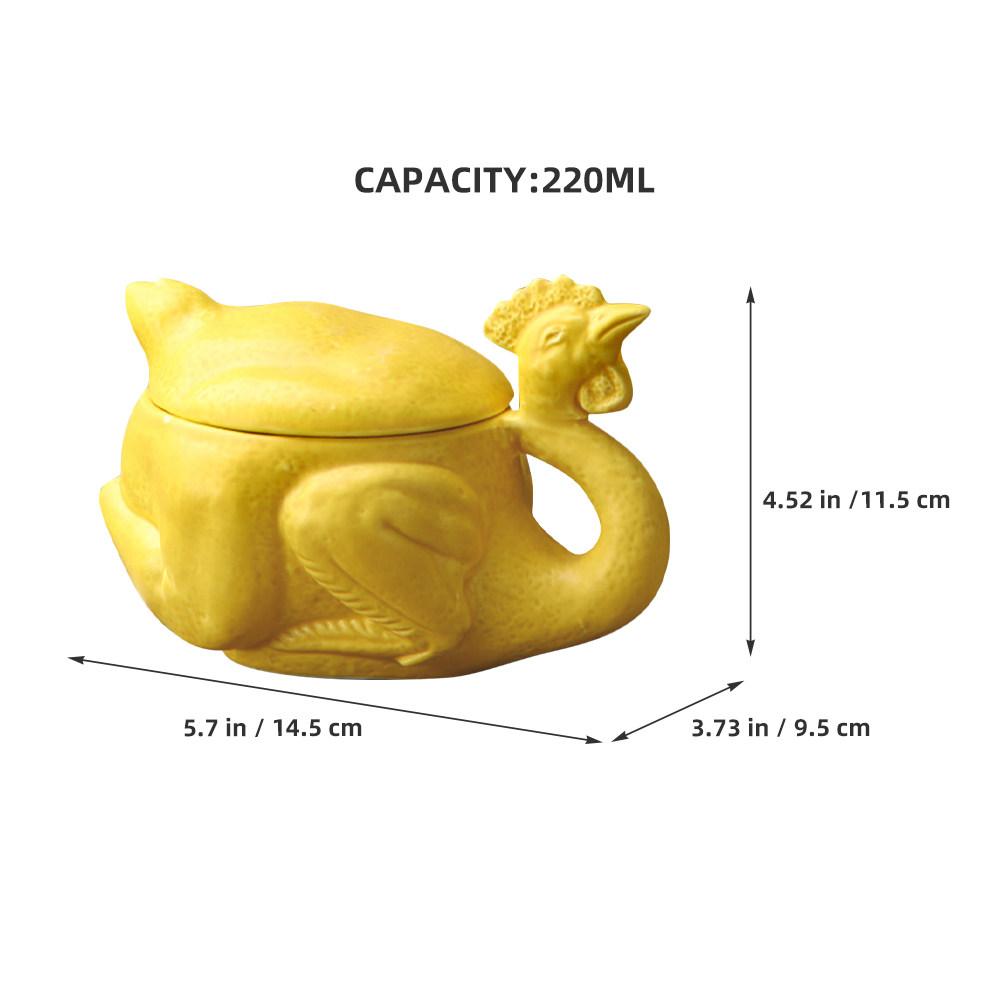 Funny Chicken Design Ceramic Coffee Mug with Lid Microwave Oven Safe Home Office Drink Cup for Tea Water Juice