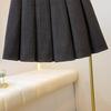 2026 Petite Plus Size Wool Pleated Midi Skirt - High Waist, Versatile School Style with Belt