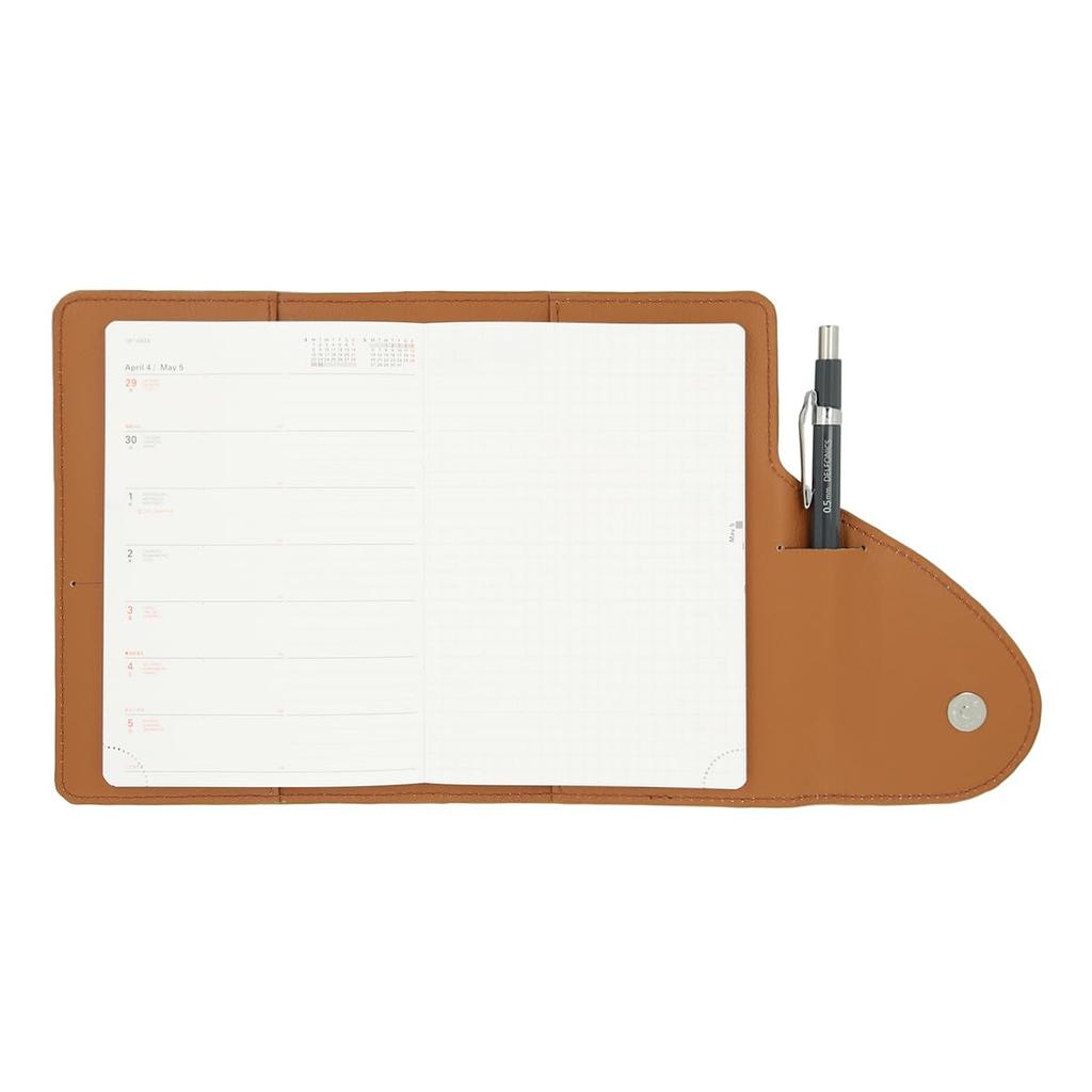 Delfonics Leather Flap Diary Cover, A6 (Dark Gray)
