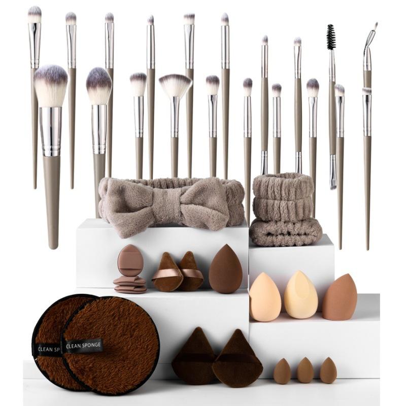 20/30 Piece Set Beauty Tools Combination Large Set Makeup Brushes Beauty Egg Powder Puff Washing Bowl