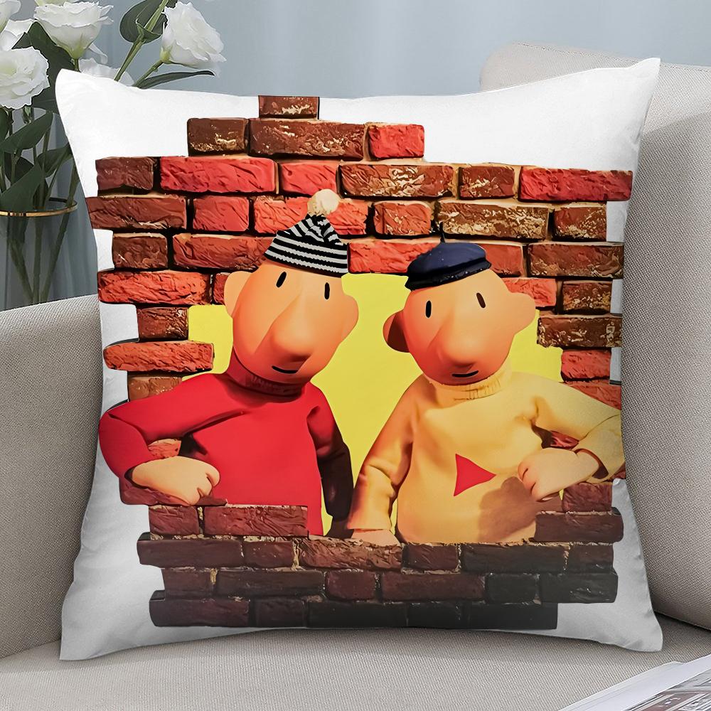

Cartoon P-Pat & Mat Pillow Case Short Plush Pillow Covers Sofa Decorative Gift Home Double-sided Printing Cushion Cover 24x24Inch