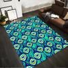 Colorful Peacock Feather Pattern Carpet for Living Room Decor Suitable for Use As an Anti-slip for Living Room Bedroom Sofas