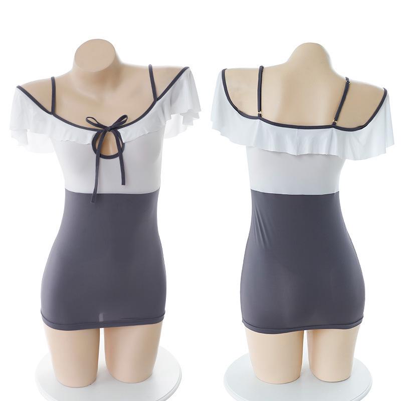 Qiaomi'er Ice Silk Sexy Secretary Skirt Nightgown