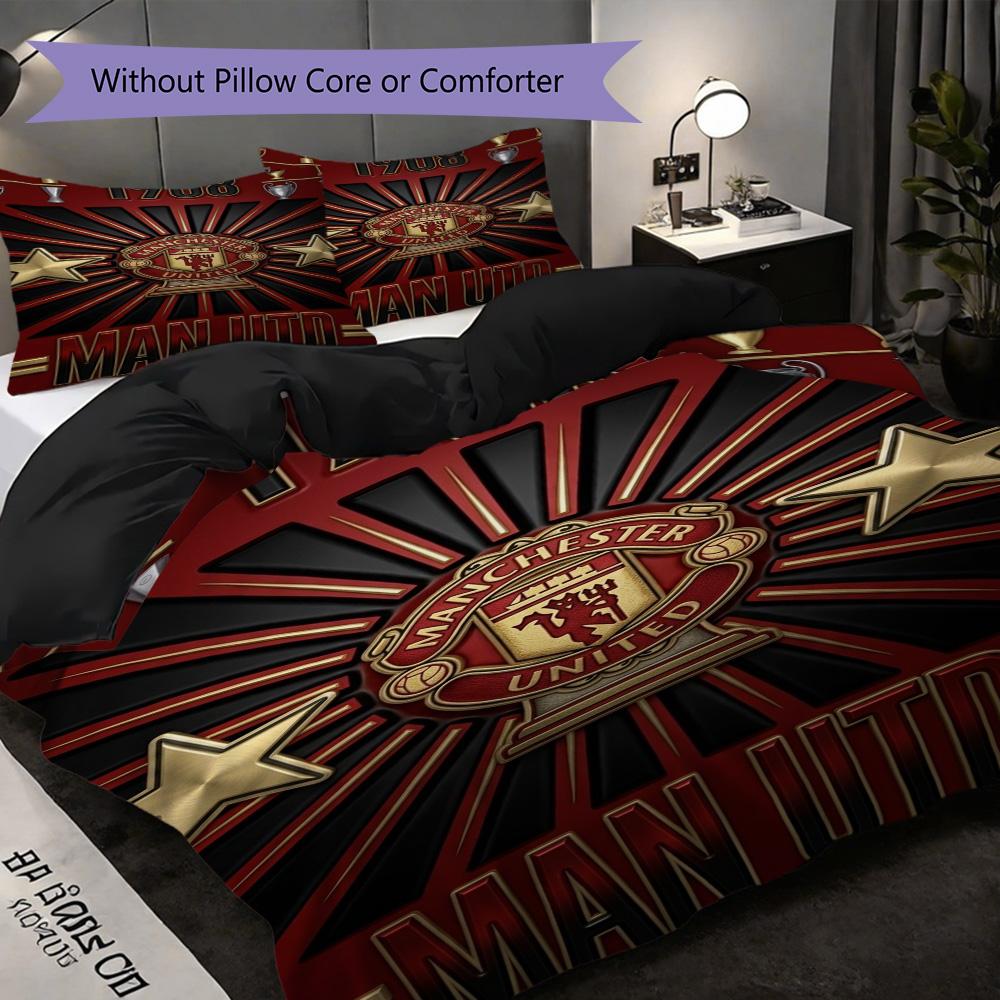 Manchester Legacy Bedding (1 * duvet cover + 2 * pillowcase, without core) 2D Flat Soft and comfortable Duvet cover and pillowcase Bedding set
