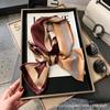 Long Silk Scarf Women's New Small Silk Scarf Printing Simulation Silk Tied Bag Streamer Explosion Sweet Little Scarf