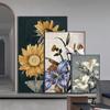 Nordic Minimalistischen Retro Stil Blume Sonnenblume Wand Kunst Leinwand Druck Malerei Moderne Wohnzimmer Eingang Dekoration Bild