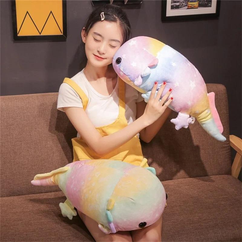 36/45cm Axolotl Plush Toy Salamander Soft Doll Dinosaur Stuffed Animal Sleeping Pillow Cushion Kids Fan Birthday Gift Home Decor
