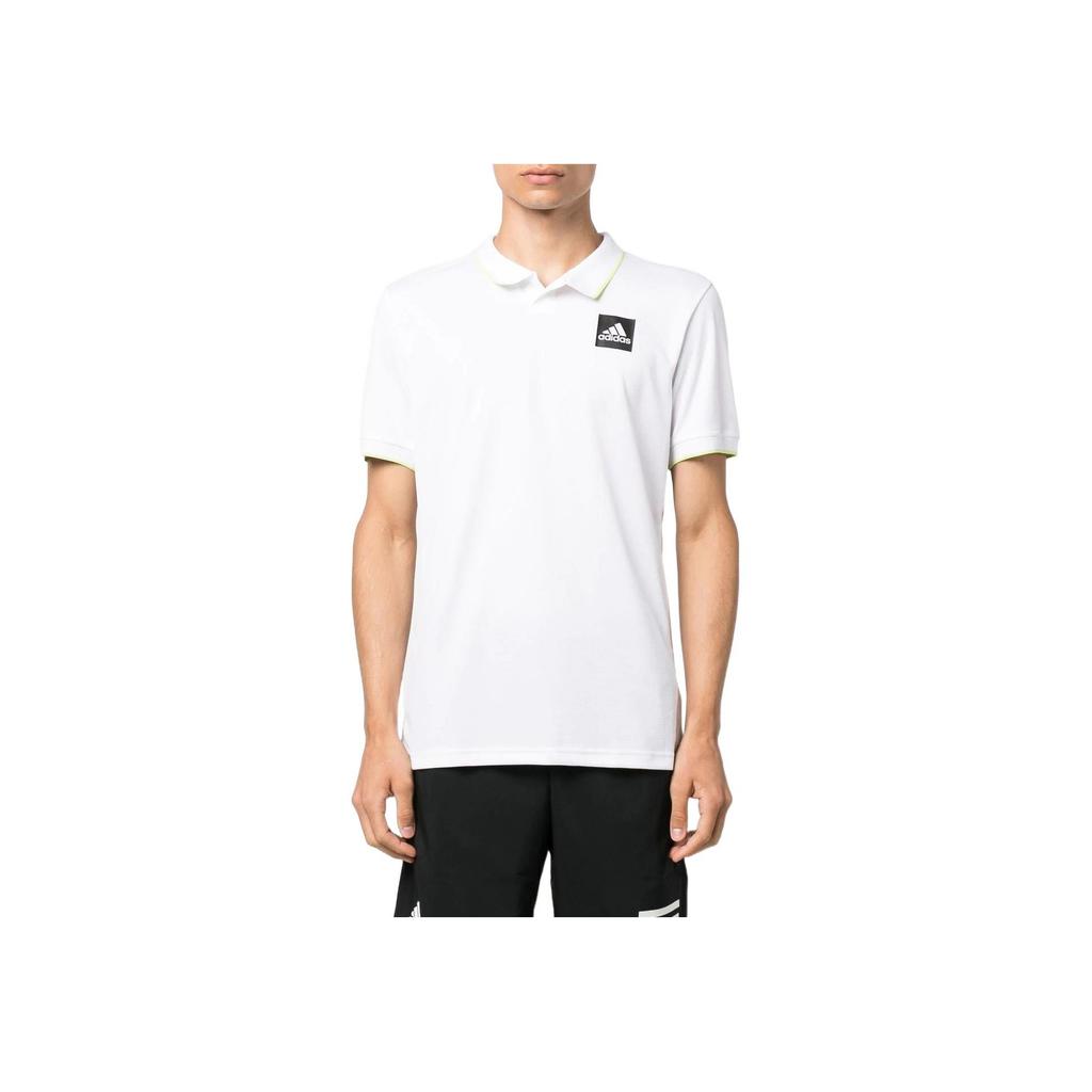 Adidas Logo Print Pullover Short Sleeve Polo Shirt Men Polo Shirts White HC7698