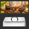Edelstahl-Grillplatte Abdeckhaube Rechteckig Hitzebeständig Dampfhaube für BBQ-Grill Fleisch Gemüse Lebensmittelabdeckung Kochzubehör