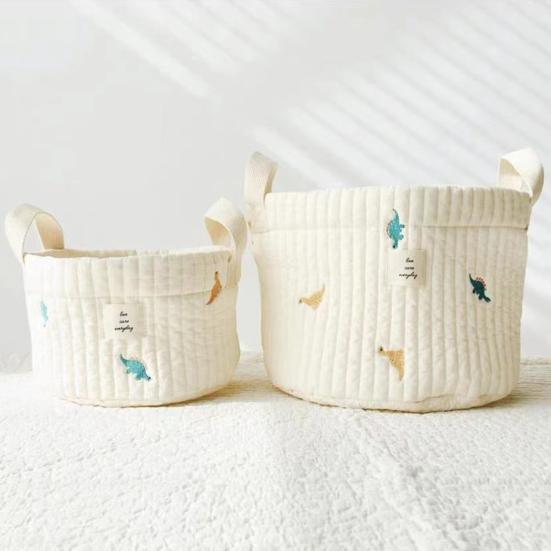 Storage Basket Soft Texture Wide Application Cotton Assorted Cartoon Organizer Box Household Supplies