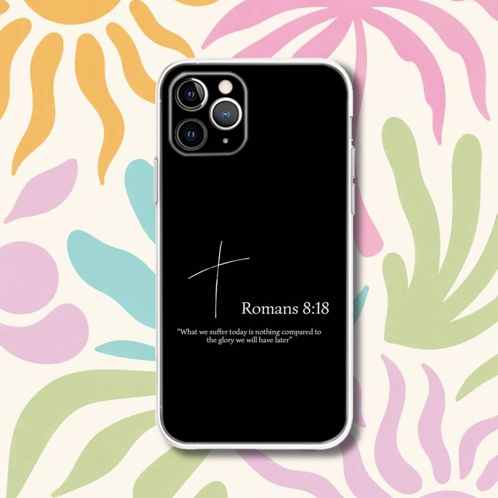 

Christian Jesus Bible Quote Faith Transparent Phone Case For iPhone 17,13,15,12,11,14,16 Pro Max Mini 7,8 Plus SE4,17E Air Funda iPhone12PROMAX