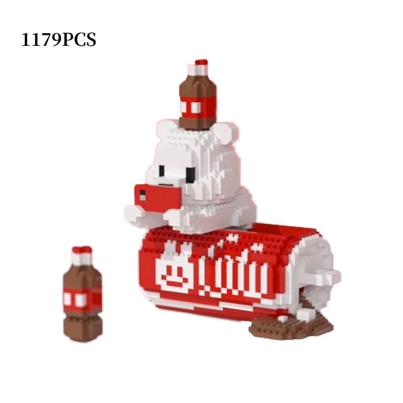 

Маленькая панда миниатюрные частицы собранные строительные блоки коробка для хранения украшений красный