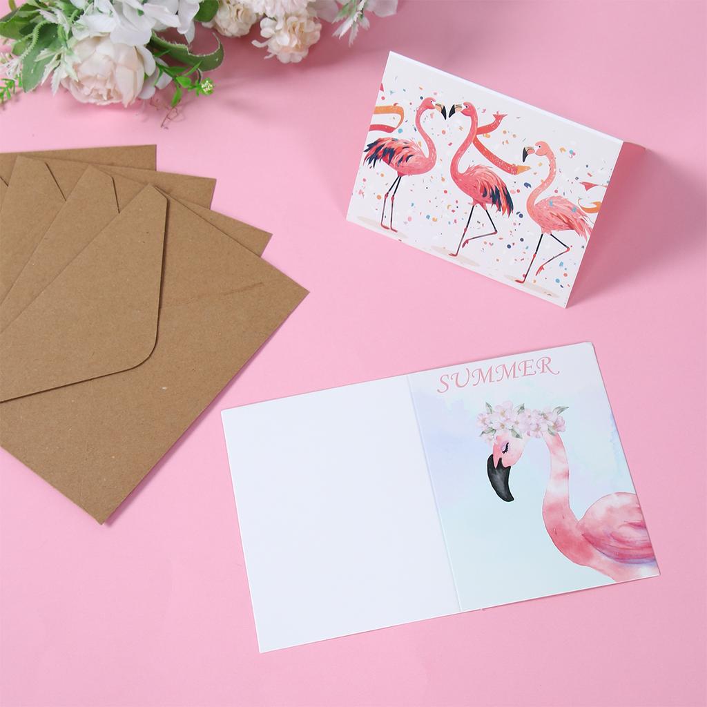 12pcs Hawaiian Party Gift Card Flamingo Palm Leaves Postcard Greeting Card Tropical Hawaii Summer Beach Pool Party Decorations