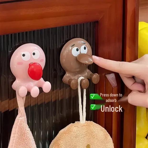 Kreslený přísavkový háček: Bez vrtání, Silný, Beze stop, Sleva 5 yuanů k dispozici