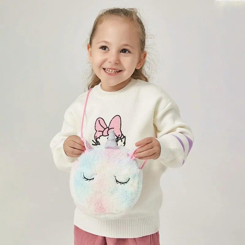 Fashion Children Girls Shoulder Bag Cute Animals Messenger Bag Kids Keys Coin Purse Cute Princess Mini Handbag Plush Toy