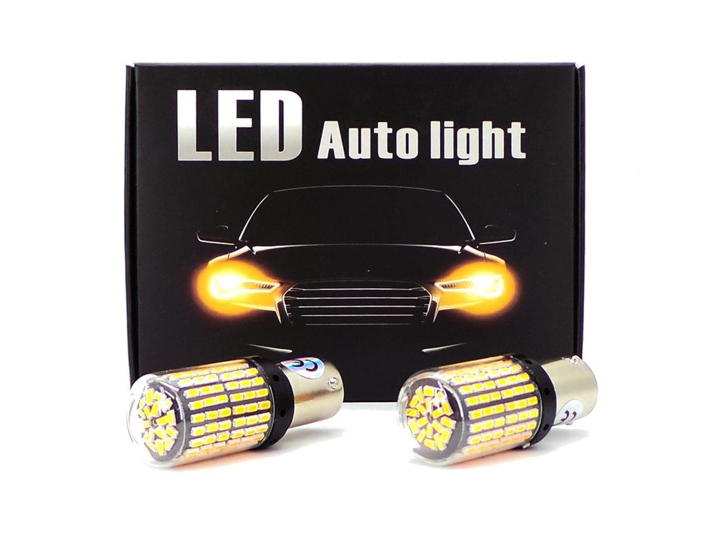 LED Bulbs 2pcs P21W, BA15S 12-24V CANBUS Orange PREMIUM Off-Road