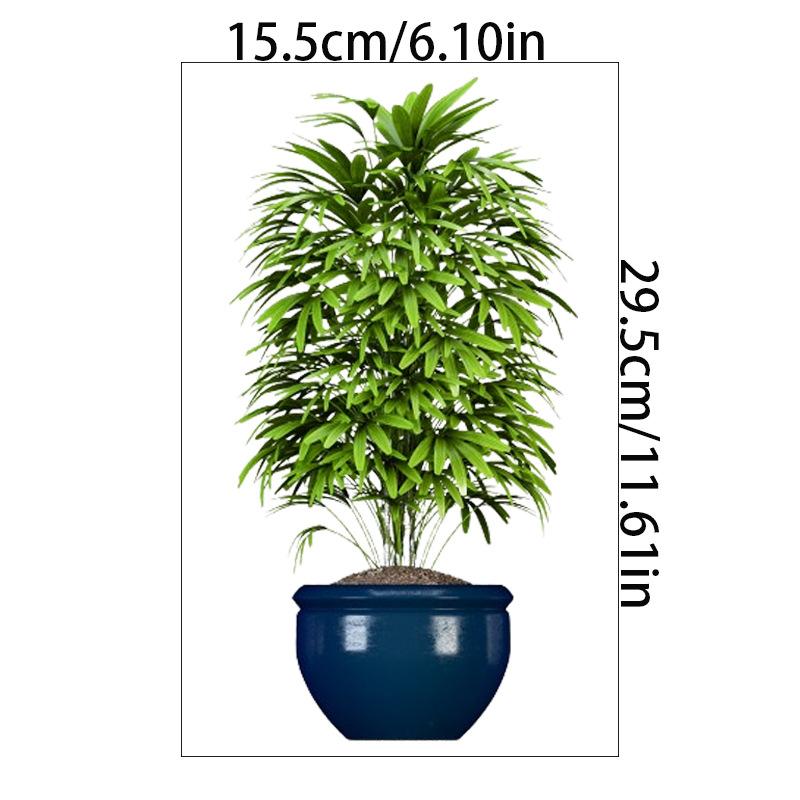 

1PC 3D Green Plants Wall Stickers Bathroom Living Room Decorative Wallpaper Waterproof and Durable Interior Door Vinyl Decals (as the picture,29.5x15.5CM)