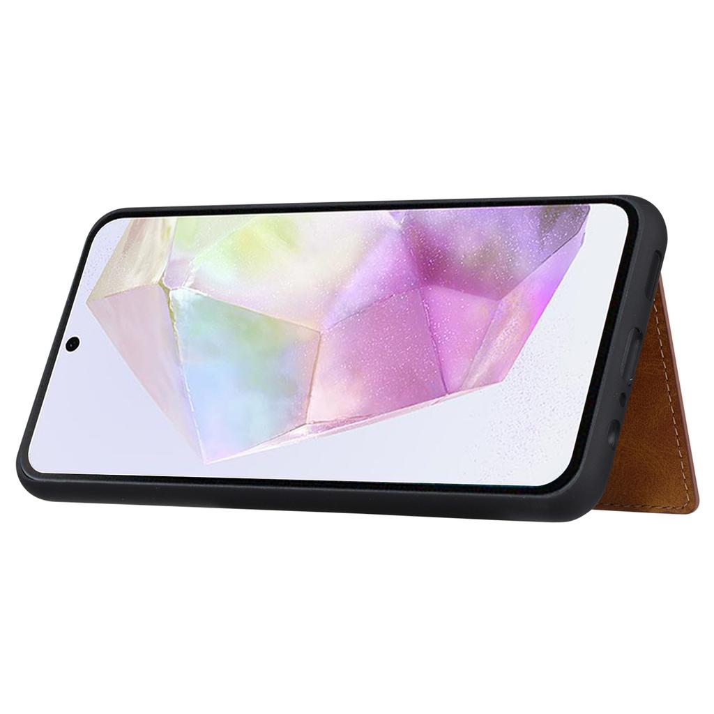 For Samsung Galaxy A35 5G Case PU Leather+TPU Kickstand Cover with Card Slots