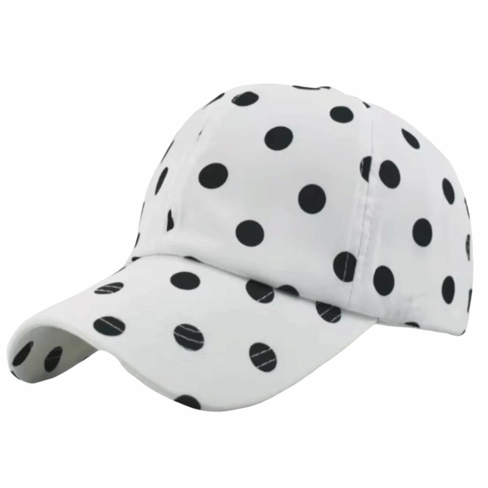 Soft Brim Polka Dot Baseball Cap Polyester Sun Hat Japanese Peaked Hat  Women