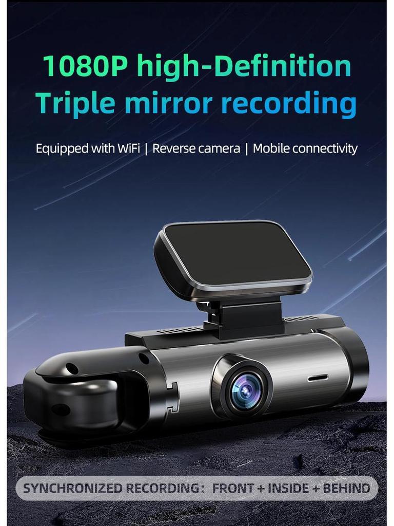 2K Dual-Lens HD Dash Cam with Interior Recording, Night Vision, and WiFi