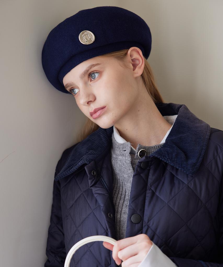 Olinkeompeulliteu Seal Pendant Beret (Navy)