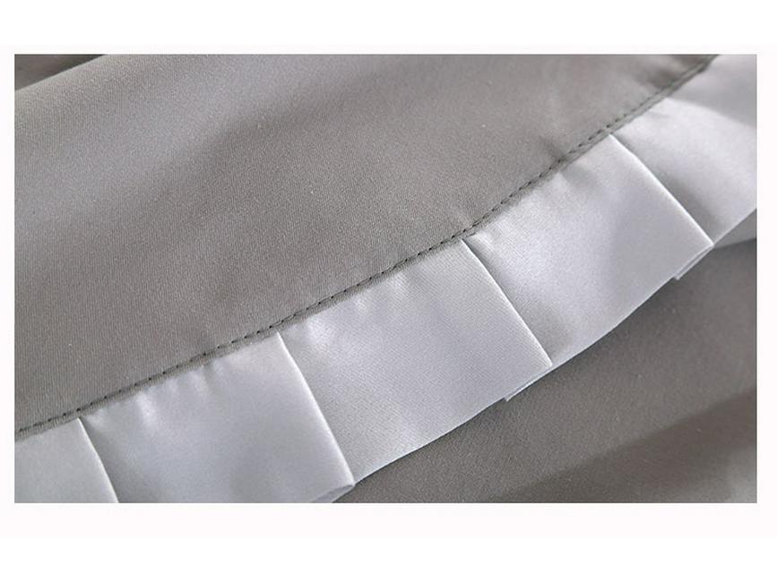 Solid Color Cotton Three-Piece Bedding Set for Single/Double Bed