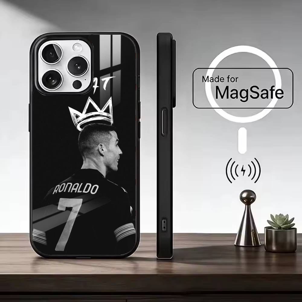 F-Berühmte Fußballspieler C-CR7 Handyhülle Für iPhone17,16,15,14,13,12,11 Plus,Pro Max, Neues Magnetisches Kabelloses Laden