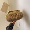 Summer New Straw Weaving Crossbody Bag Fashionable and Casual Shell Bag Women's Shoulder Bag