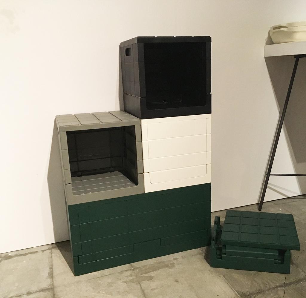 I'mD Storage Box Grid Container Cube Black 20L