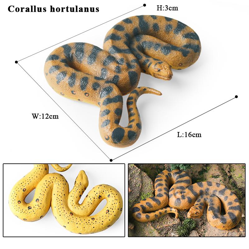 Oenux Simulation Forest Savage Snakes Animals Model Wild Cobra Rattlesnake Python Action Figures Party Favor Decor Kids Toy Gift