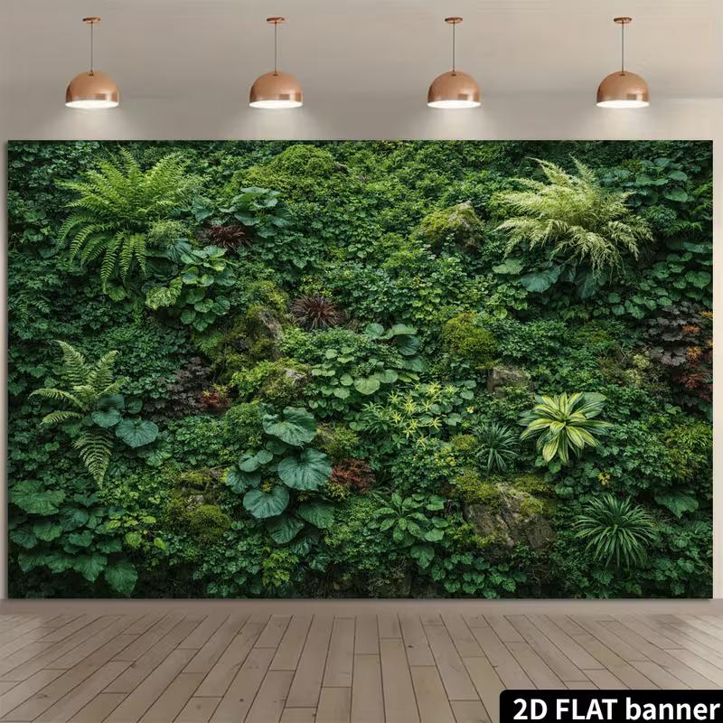 2D Tropical Plant Wall Backdrop for Greenery, Bohemian & Urban Jungle Photography