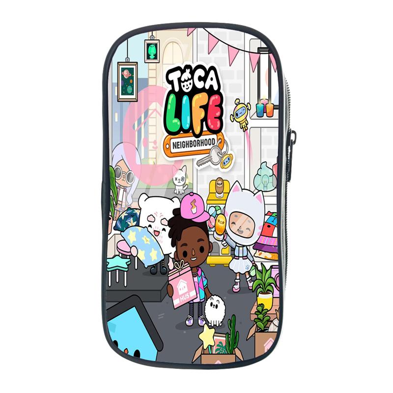 Toca Life World Pencil Case Gift Kids Boys Students Pencil Box Storage Pen Bag School Supplies Stationery Box