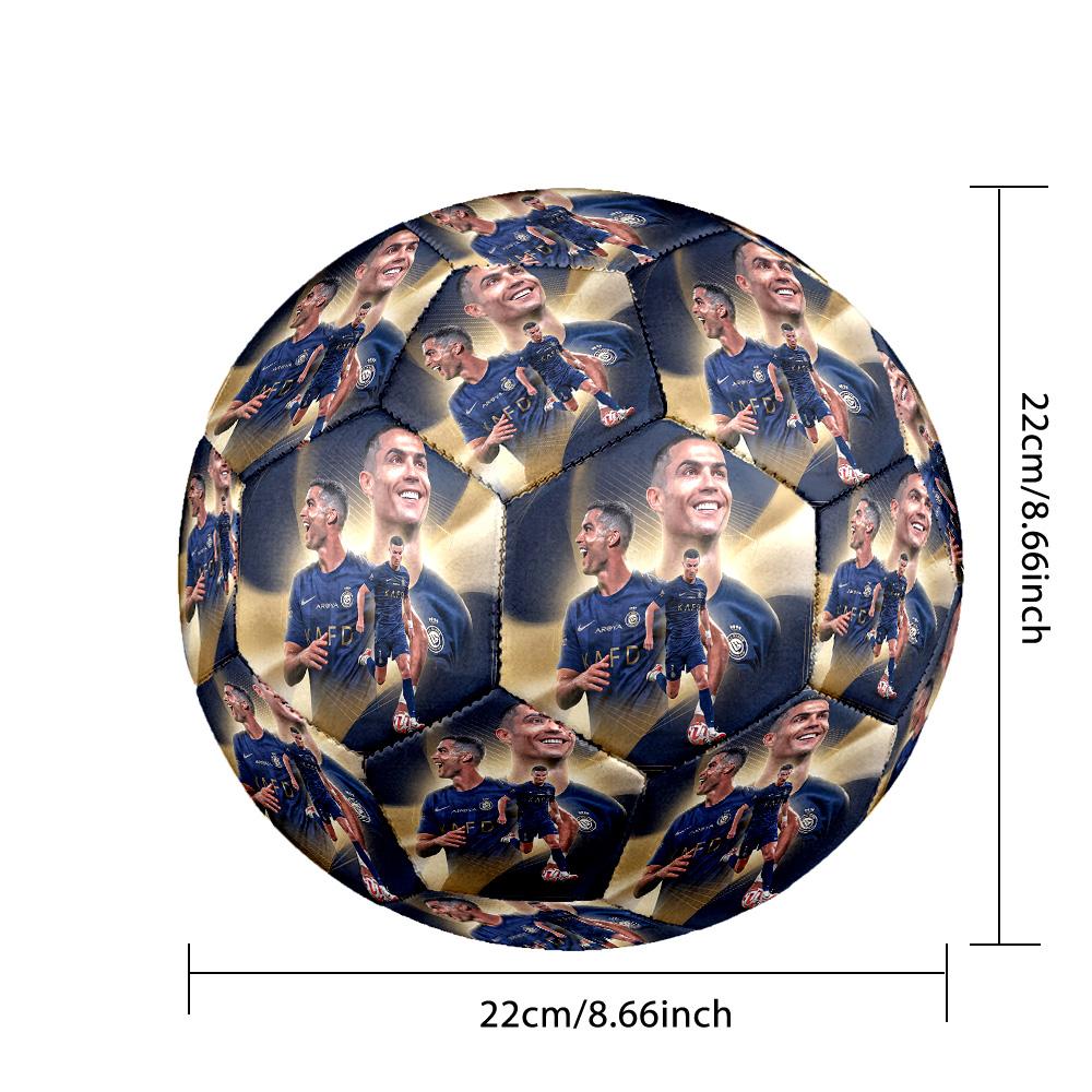 Pallone da Calcio Taglia 5 Stampato Cristiano Ronaldo Resistente all'Usura Standard Allenamento Adulti Regalo per Fan Partite Indoor Outdoor Sport