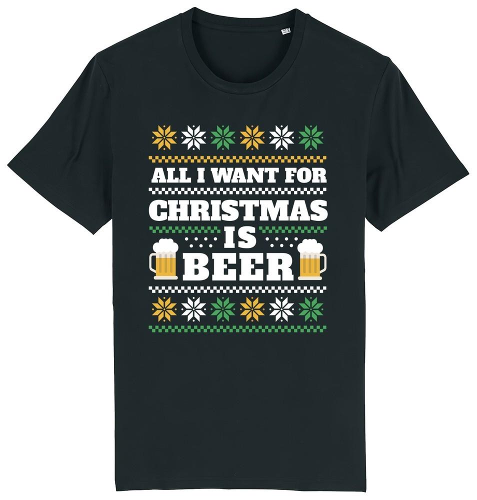 

All I Want For CHRISTMAS Is BEER T-Shirt Mens Gift For Dad Uncle Brother Grandad 4XL