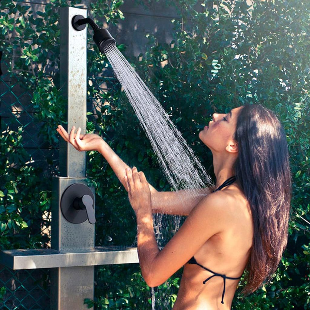 High Pressure Black Brass Shower Head with Filter and 360 Degrees Adjustable Swivel, Replacement for Bathroom Low Flow, Matte Black 2.8 Inch Heavy