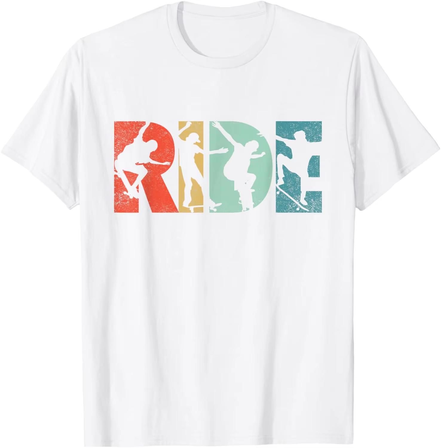 Skateboard Ride Skateboarding Vintage Gift for Skateboarder TShirt Unisex Summer Streetwear Tops Vintage T Shirt Camisas 4XL