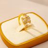 Luxurious and High-end Zirconium Snake Head Open Ring for Women, Snake-shaped Ring, Light Luxury
