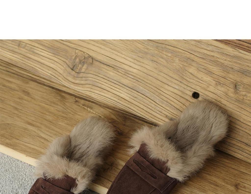 Women's 2025 Autumn/Winter Flat Suede Velvet Furry Mule Slippers