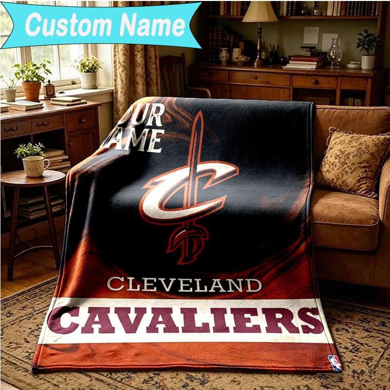 1PC Custom Name Blanket Cleveland football Flannel blankets Patterns Throw Blanket All-Season Soft Gift for Couch, Bed, Camping, Birthday gifts
